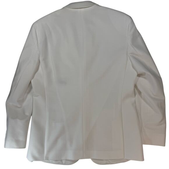 Cintas Men’s White Blazer Jacket Size 42 Long 2 Button Polyester Lined Dual Vent - Picture 4 of 9